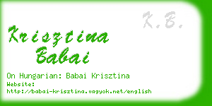 krisztina babai business card